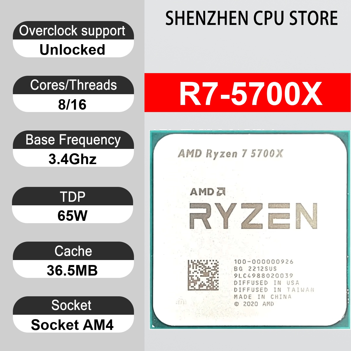 Amd Cpu Ryzen 7 - AMD Ryzen 7 5700X, Prosesor Gaming