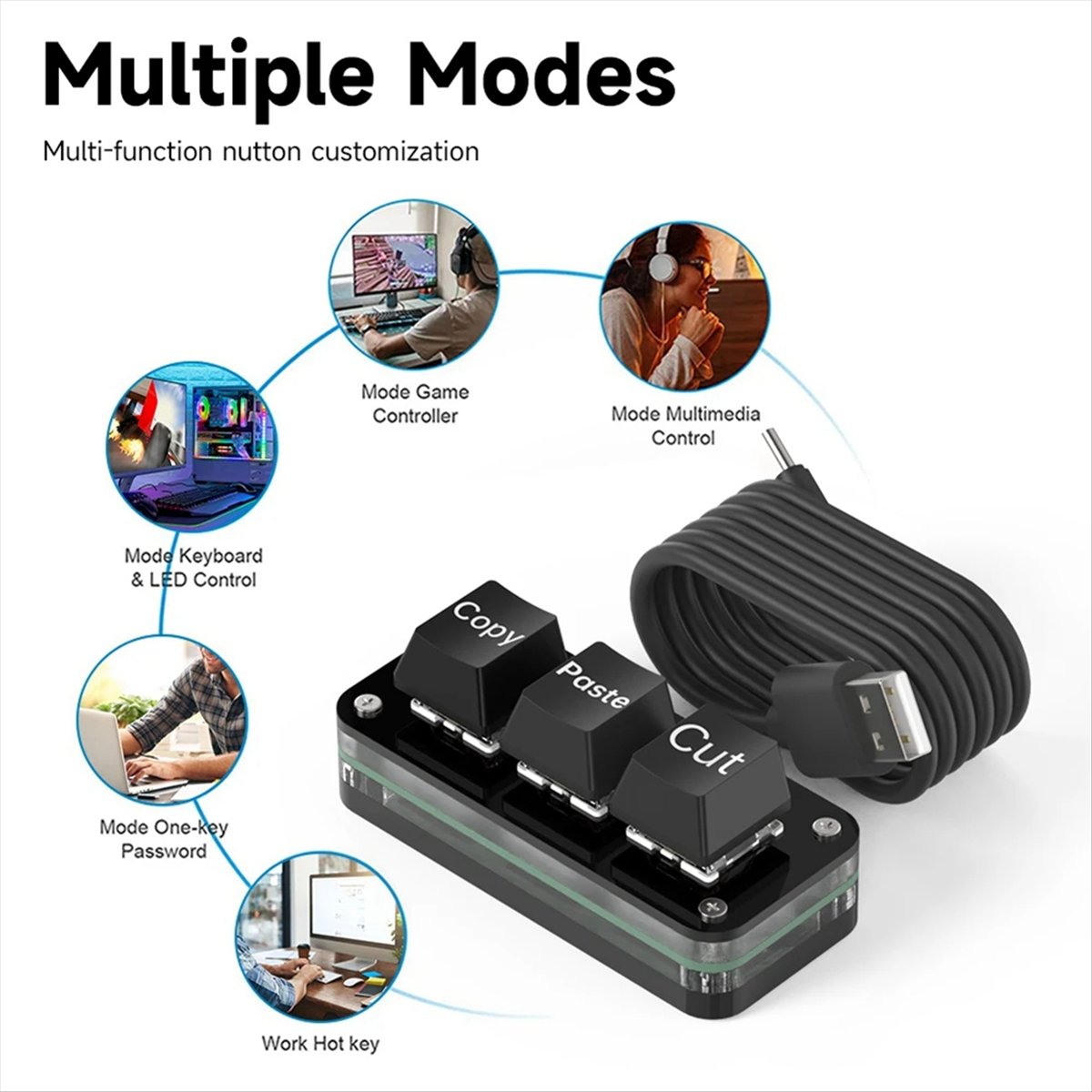 Doyou 3 Tombol Pemrograman Mak - Gaming Keyboard Mini ulasan dan harga